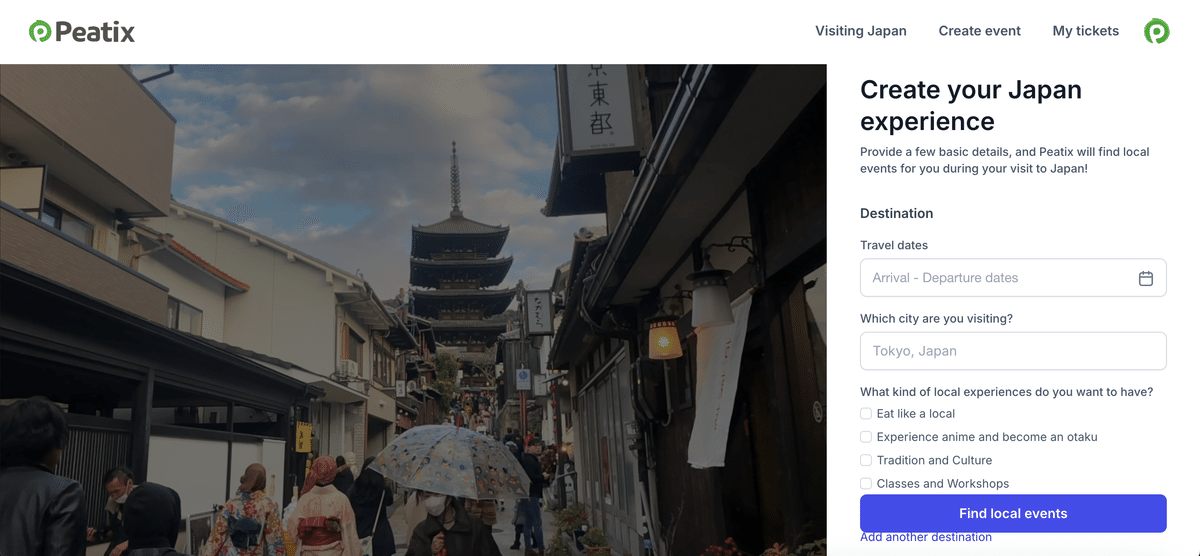 Visiting Japan Topページ